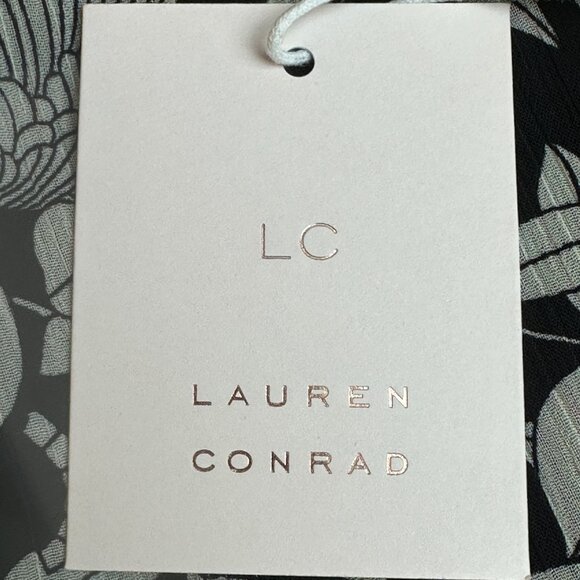 🖤 LC Lauren Conrad – Ruffled Wrap Maxi Dress | Black & White Floral |Small NWT - Picture 10 of 11